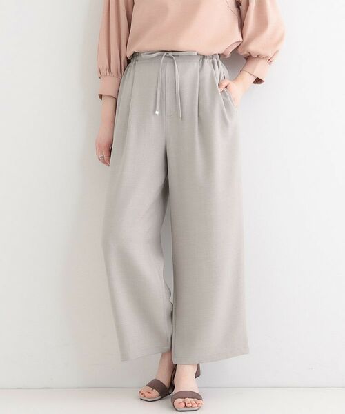SHOO・LA・RUE/シューラルー 【S-LL/セットアップ可】麻調イージーワイドパンツ グレージュ(050) 03(L) SHOO・LA・RUE/シューラルー 【S-LL/セットアップ可】麻調イージーワイドパンツ グレージュ(050) 03(L)