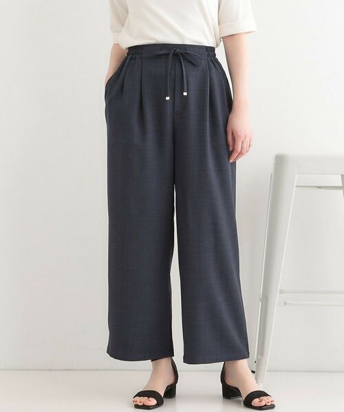 SHOO・LA・RUE/シューラルー 【S-LL/セットアップ可】麻調イージーワイドパンツ ネイビー(094) 02(M) SHOO・LA・RUE/シューラルー 【S-LL/セットアップ可】麻調イージーワイドパンツ ネイビー(094) 02(M)