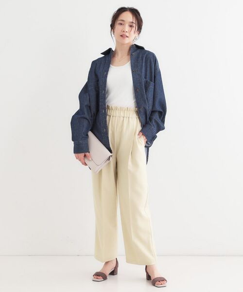 SHOO・LA・RUE / シューラルー パンツ | 【S-LL/ひんやり/吸水速乾】ウエストゴムできれい見え さらりとしたワイドパンツ | 詳細11