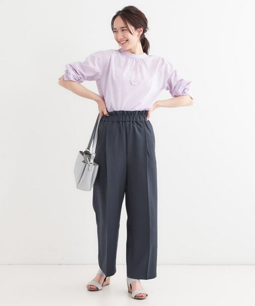 SHOO・LA・RUE / シューラルー パンツ | 【S-LL/ひんやり/吸水速乾】ウエストゴムできれい見え さらりとしたワイドパンツ | 詳細3