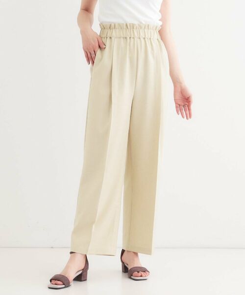 SHOO・LA・RUE / シューラルー パンツ | 【S-LL/ひんやり/吸水速乾】ウエストゴムできれい見え さらりとしたワイドパンツ | 詳細9