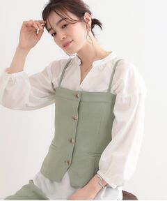 SHOO・LA・RUE / シューラルー ベスト | 【セットアップ可】コーデが華やぐ 大人の麻調キャミビスチェ