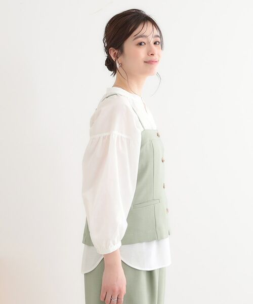 SHOO・LA・RUE / シューラルー ベスト | 【セットアップ可】コーデが華やぐ 大人の麻調キャミビスチェ | 詳細11