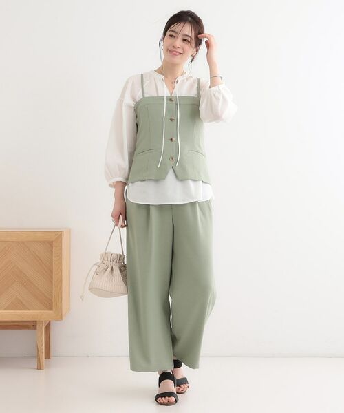 SHOO・LA・RUE / シューラルー ベスト | 【セットアップ可】コーデが華やぐ 大人の麻調キャミビスチェ | 詳細12