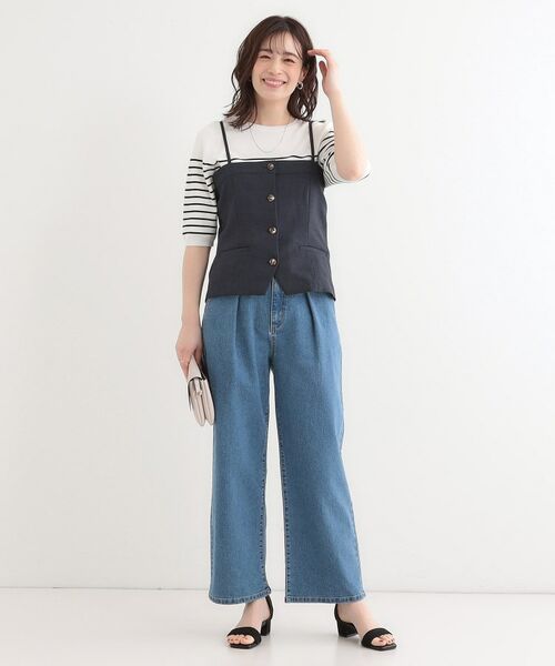 SHOO・LA・RUE / シューラルー ベスト | 【セットアップ可】コーデが華やぐ 大人の麻調キャミビスチェ | 詳細3