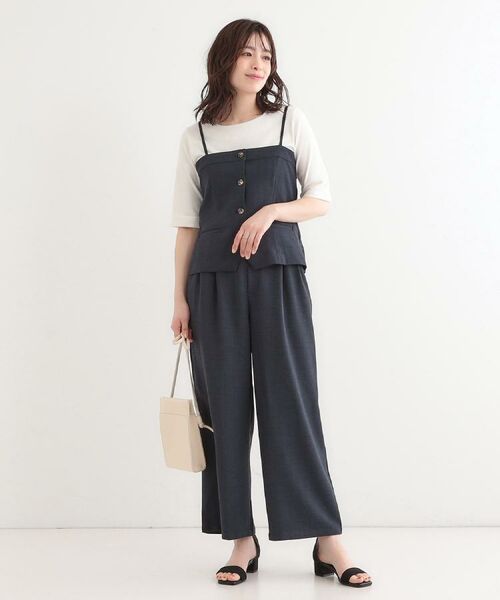 SHOO・LA・RUE / シューラルー ベスト | 【セットアップ可】コーデが華やぐ 大人の麻調キャミビスチェ | 詳細4