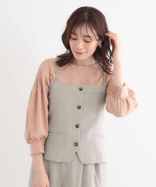 SHOO・LA・RUE / シューラルー ベスト | 【セットアップ可】コーデが華やぐ 大人の麻調キャミビスチェ | 詳細6