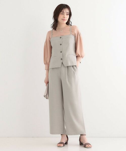 SHOO・LA・RUE / シューラルー ベスト | 【セットアップ可】コーデが華やぐ 大人の麻調キャミビスチェ | 詳細8