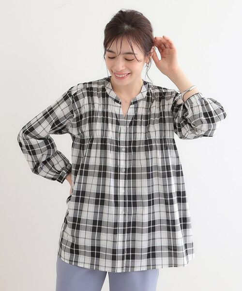 SHOO・LA・RUE / シューラルー シャツ・ブラウス | 【S-LL】チェック柄シャーリングシャツ | 詳細1