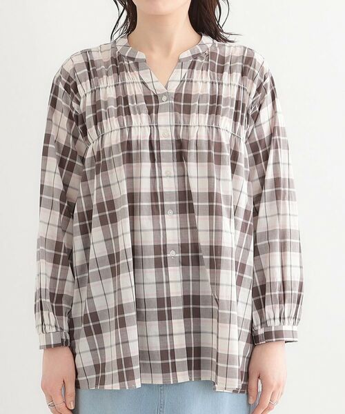SHOO・LA・RUE / シューラルー シャツ・ブラウス | 【S-LL】チェック柄シャーリングシャツ | 詳細13