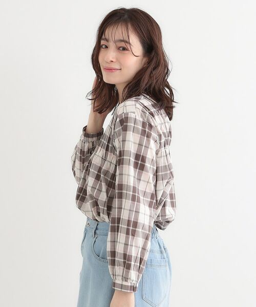 SHOO・LA・RUE / シューラルー シャツ・ブラウス | 【S-LL】チェック柄シャーリングシャツ | 詳細6