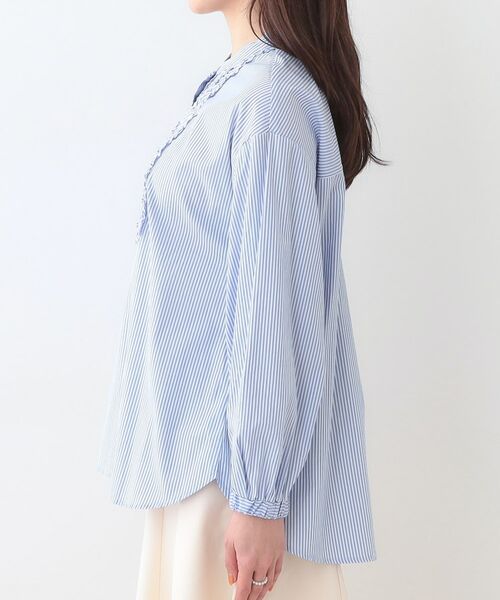 SHOO・LA・RUE / シューラルー シャツ・ブラウス | 【S-LL】お顔周りを華やかに ストライプフリルシャツ | 詳細10