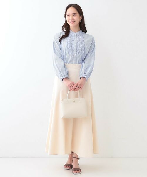 SHOO・LA・RUE / シューラルー シャツ・ブラウス | 【S-LL】お顔周りを華やかに ストライプフリルシャツ | 詳細3