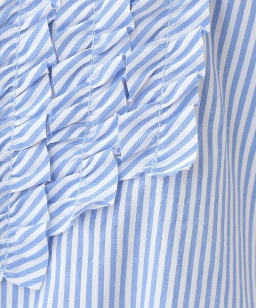 SHOO・LA・RUE / シューラルー シャツ・ブラウス | 【S-LL】お顔周りを華やかに ストライプフリルシャツ | 詳細4