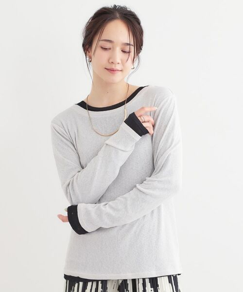 SHOO・LA・RUE / シューラルー その他トップス | 【洗える/S-LL/2点セット】1セットあると便利 シアーレイヤードロンTセット | 詳細4