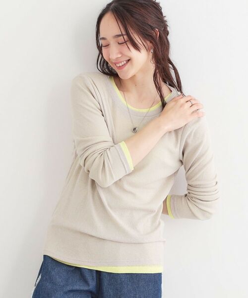 SHOO・LA・RUE/シューラルー 【2点セット】1セットあると便利 シアーレイヤードロンTセット ベージュ(052) 04(LL) SHOO・LA・RUE/シューラルー 【2点セット】1セットあると便利 シアーレイヤードロンTセット ベージュ(052) 04(LL)