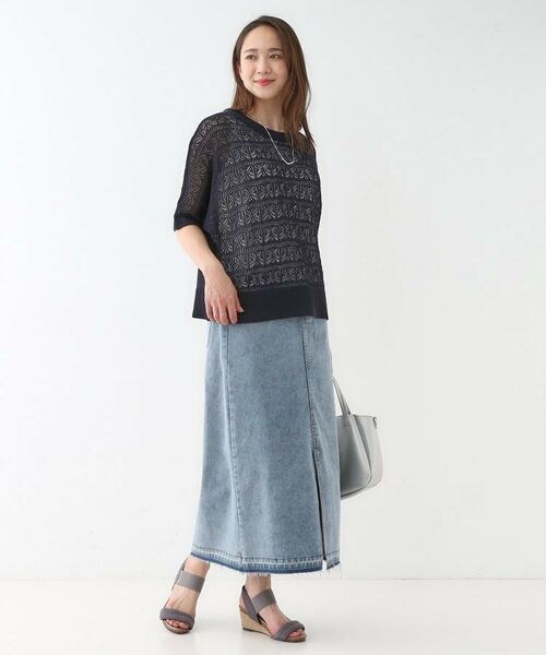 SHOO・LA・RUE / シューラルー その他トップス | 【洗える/S-LL/2点セット】着るだけでコーデが決まる 透かし柄ドルマンニット＋タンクトップ | 詳細12