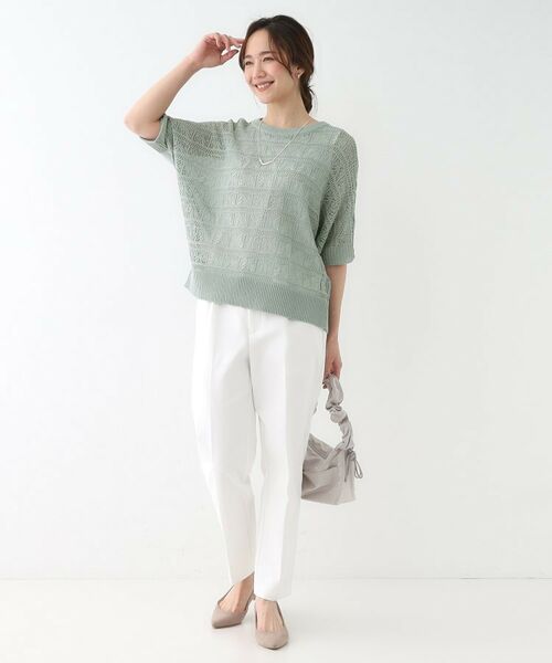 SHOO・LA・RUE / シューラルー その他トップス | 【洗える/S-LL/2点セット】着るだけでコーデが決まる 透かし柄ドルマンニット＋タンクトップ | 詳細3