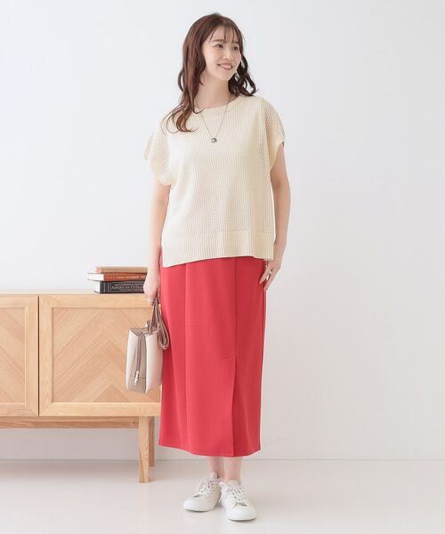 SHOO・LA・RUE / シューラルー その他トップス | 【S-LL/2点セット】大人ナチュラルな メッシュ編みニット+タンクトップ | 詳細7