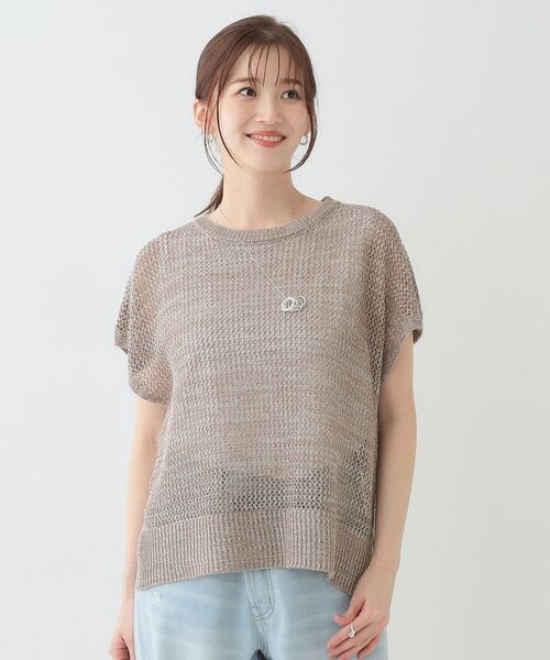 SHOO・LA・RUE / シューラルー その他トップス | 【S-LL/2点セット】大人ナチュラルな メッシュ編みニット+タンクトップ | 詳細9