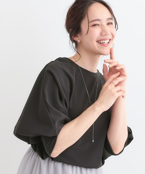 SHOO・LA・RUE/シューラルー 【洗える/S-LL】体型カバーにも ゆるりと着られる ドルマントップス チャコールグレー(014) 02(M) SHOO・LA・RUE/シューラルー 【洗える/S-LL】体型カバーにも ゆるりと着られる ドルマントップス チャコールグレー(014) 02(M)