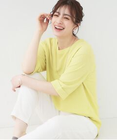 SHOO・LA・RUE / シューラルー カットソー | 【洗える/S-LL】表面感が魅力 インせず決まる 裾タック5分袖トップス