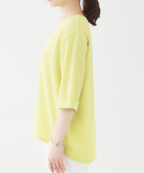 SHOO・LA・RUE / シューラルー カットソー | 【洗える/S-LL】表面感が魅力 インせず決まる 裾タック5分袖トップス | 詳細18