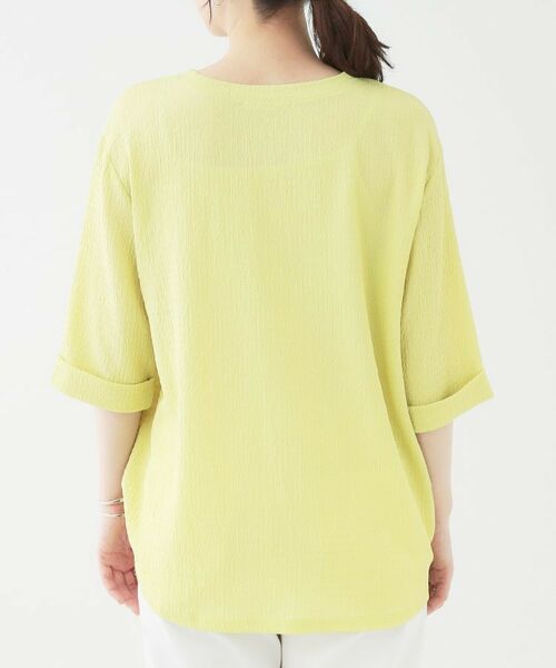 SHOO・LA・RUE / シューラルー カットソー | 【洗える/S-LL】表面感が魅力 インせず決まる 裾タック5分袖トップス | 詳細19