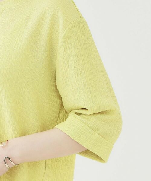 SHOO・LA・RUE / シューラルー カットソー | 【洗える/S-LL】表面感が魅力 インせず決まる 裾タック5分袖トップス | 詳細21