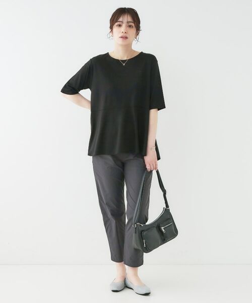 SHOO・LA・RUE / シューラルー カットソー | 【ひんやり/UV】インせず着られる とろみペプラム5分袖トップス | 詳細3