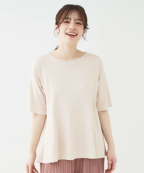 SHOO・LA・RUE / シューラルー カットソー | 【ひんやり/UV】インせず着られる とろみペプラム5分袖トップス | 詳細5