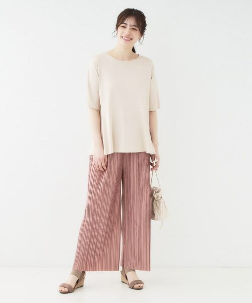 SHOO・LA・RUE / シューラルー カットソー | 【ひんやり/UV】インせず着られる とろみペプラム5分袖トップス | 詳細7