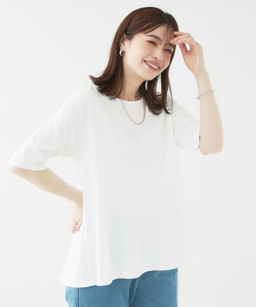 SHOO・LA・RUE / シューラルー カットソー | 【ひんやり/UV】インせず着られる とろみペプラム5分袖トップス | 詳細9