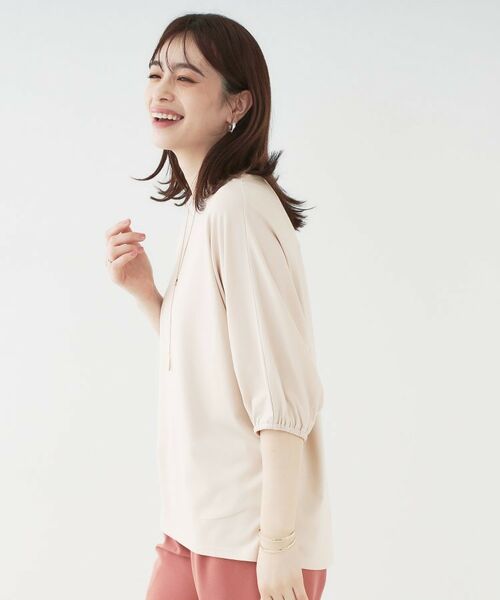 SHOO・LA・RUE / シューラルー カットソー | 【ひんやり/UV/二の腕カバー】肘まで隠れるとろみドルマン5分袖トップス | 詳細10