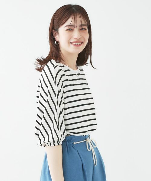 SHOO・LA・RUE / シューラルー カットソー | 【ひんやり/UV/二の腕カバー】肘まで隠れるとろみドルマン5分袖トップス | 詳細14