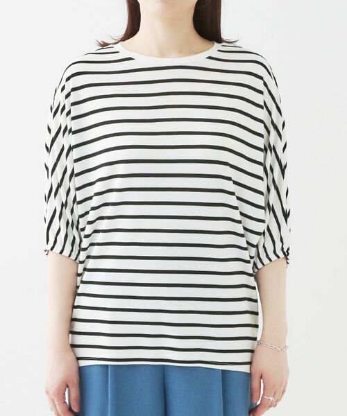 SHOO・LA・RUE / シューラルー カットソー | 【ひんやり/UV/二の腕カバー】肘まで隠れるとろみドルマン5分袖トップス | 詳細17