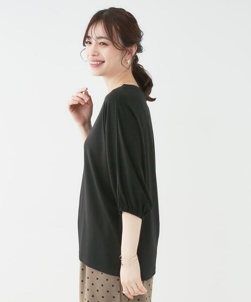 SHOO・LA・RUE / シューラルー カットソー | 【ひんやり/UV/二の腕カバー】肘まで隠れるとろみドルマン5分袖トップス | 詳細2