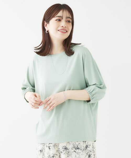 SHOO・LA・RUE / シューラルー カットソー | 【ひんやり/UV/二の腕カバー】肘まで隠れるとろみドルマン5分袖トップス | 詳細5