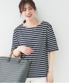 SHOO・LA・RUE / シューラルー カットソー | 【洗える/S-LL/綿100％】5分袖ボートネックトップス