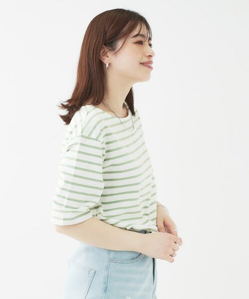 SHOO・LA・RUE / シューラルー カットソー | 【洗える/S-LL/綿100％】5分袖ボートネックトップス | 詳細10