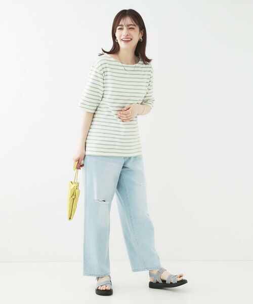 SHOO・LA・RUE / シューラルー カットソー | 【洗える/S-LL/綿100％】5分袖ボートネックトップス | 詳細11