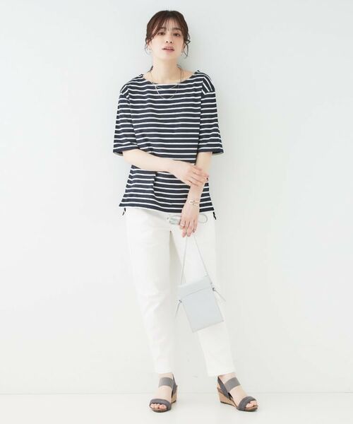 SHOO・LA・RUE / シューラルー カットソー | 【洗える/S-LL/綿100％】5分袖ボートネックトップス | 詳細15