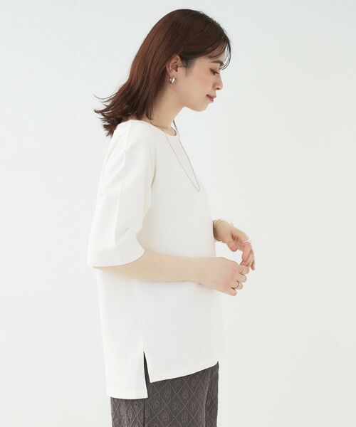 SHOO・LA・RUE / シューラルー カットソー | 【洗える/S-LL/綿100％】5分袖ボートネックトップス | 詳細2