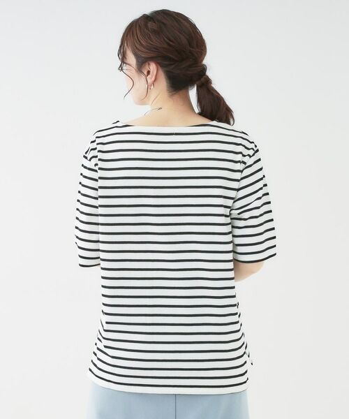 SHOO・LA・RUE / シューラルー カットソー | 【洗える/S-LL/綿100％】5分袖ボートネックトップス | 詳細6