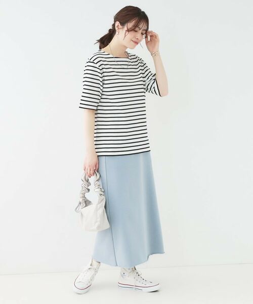 SHOO・LA・RUE / シューラルー カットソー | 【洗える/S-LL/綿100％】5分袖ボートネックトップス | 詳細7