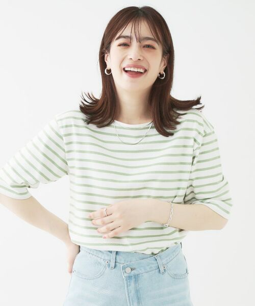 SHOO・LA・RUE / シューラルー カットソー | 【洗える/S-LL/綿100％】5分袖ボートネックトップス | 詳細9