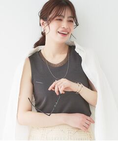 SHOO・LA・RUE / シューラルー カットソー | 【洗える/S-LL】シアーネックがこなれ見え リブタンクトップ