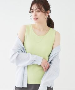 SHOO・LA・RUE / シューラルー カットソー | 【洗える/S-LL】シアーネックがこなれ見え リブタンクトップ