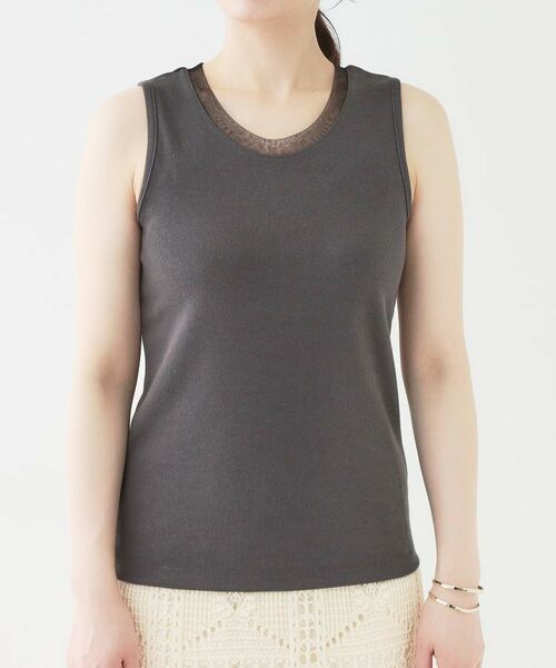 SHOO・LA・RUE / シューラルー カットソー | 【洗える/S-LL】シアーネックがこなれ見え リブタンクトップ | 詳細17