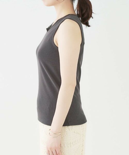 SHOO・LA・RUE / シューラルー カットソー | 【洗える/S-LL】シアーネックがこなれ見え リブタンクトップ | 詳細18